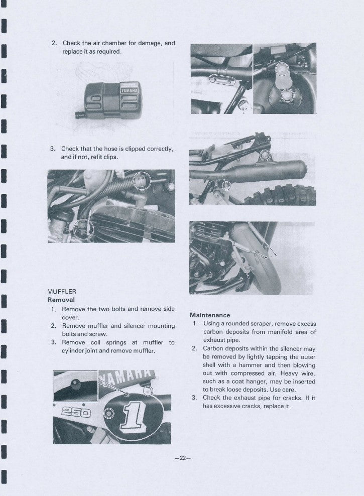 1981 Yamaha YZ250 YZ250H YZ 250 Motocross Service Manual