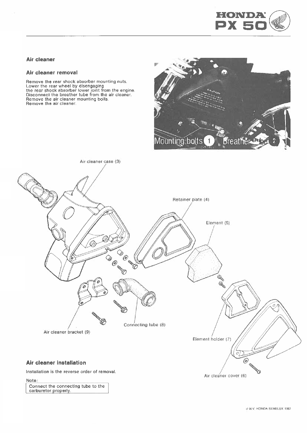 1981-1985 Honda PX50 Scooter Ciclomotor Scooter Manual