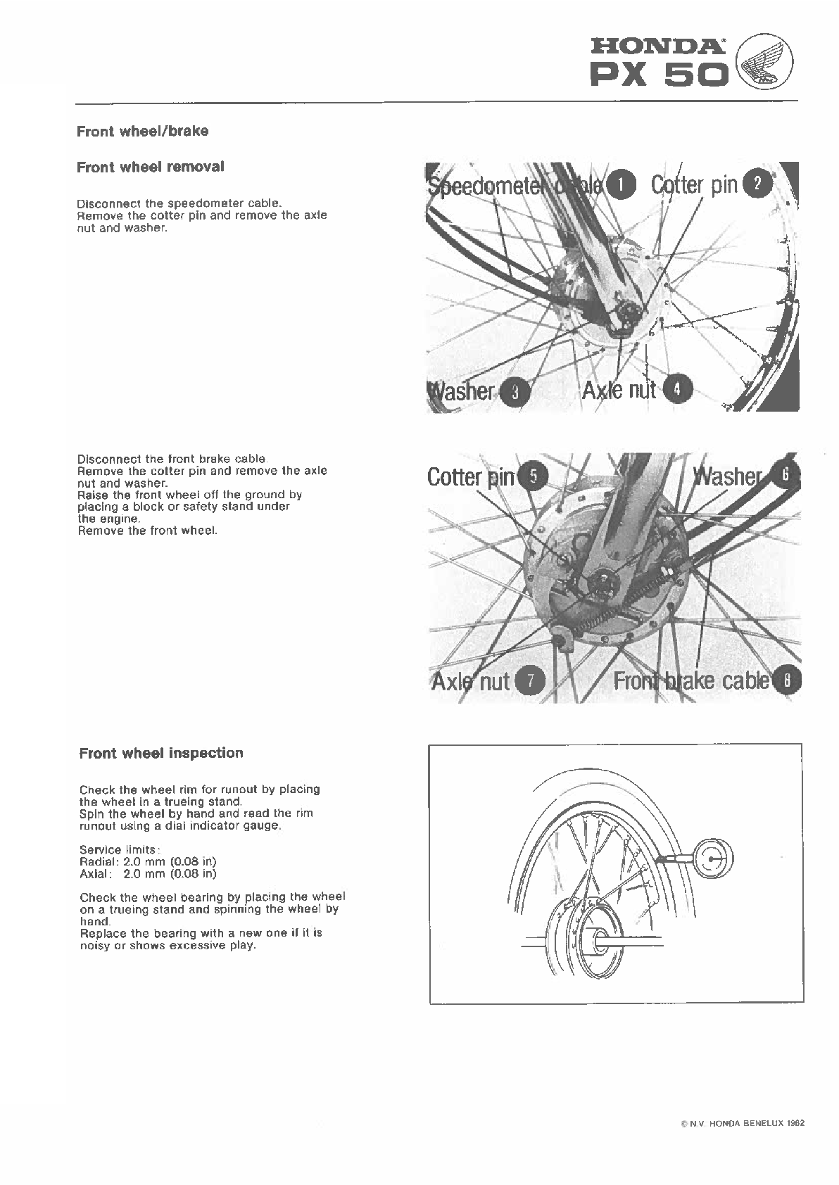 1981-1985 Honda PX50 Scooter Ciclomotor Scooter Manual
