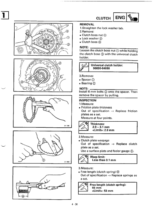 1996-2000 Yamaha TRX850 TRX 850 Manual de servicio