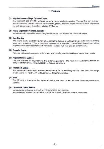 1972 Yamaha DT2MX DT2 MX 250 Service Manual