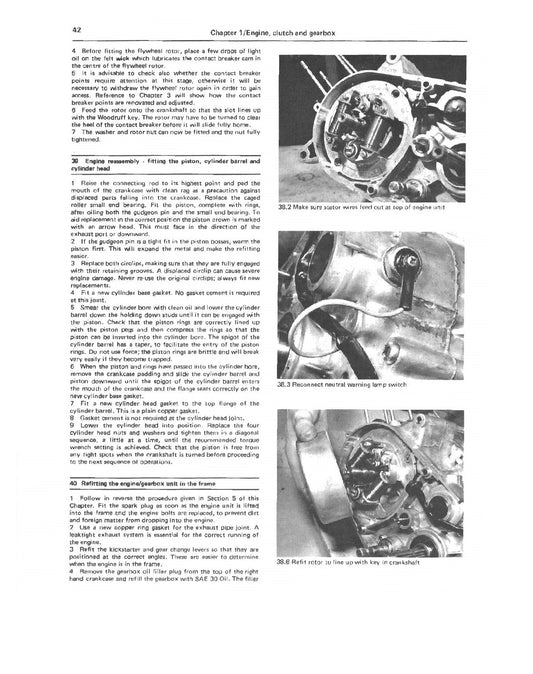 1972 en adelante Manual de servicio del ciclomotor Yamaha FS1-E