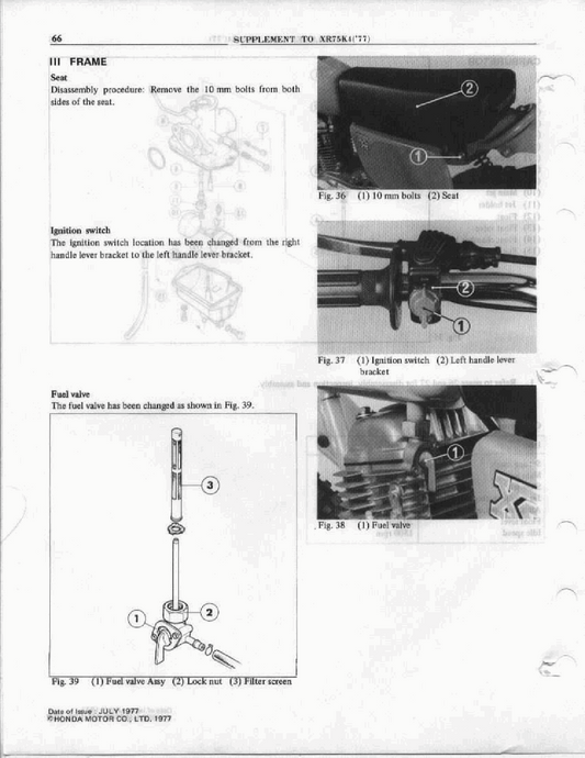 1979-1983 Honda XR80 XR 80 Motocross Enduro Service Manual