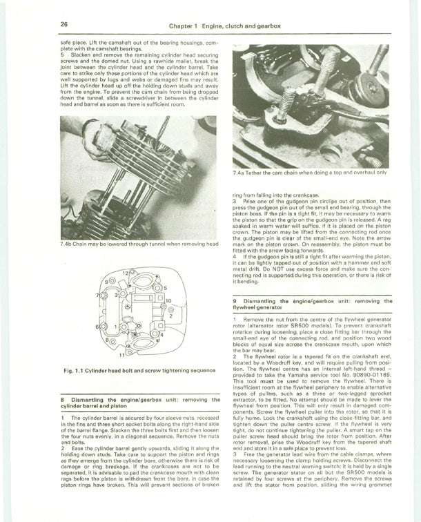 1976-1981 Yamaha TT500 TT 500 Service Manual