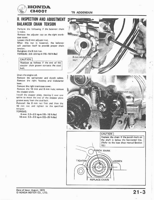 1978-1981 Honda CB400 Hawk Twin Manual