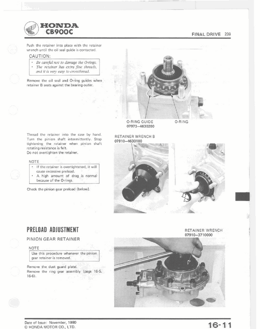 1980-1982 Honda CB900F2 Super Sport Service Manual