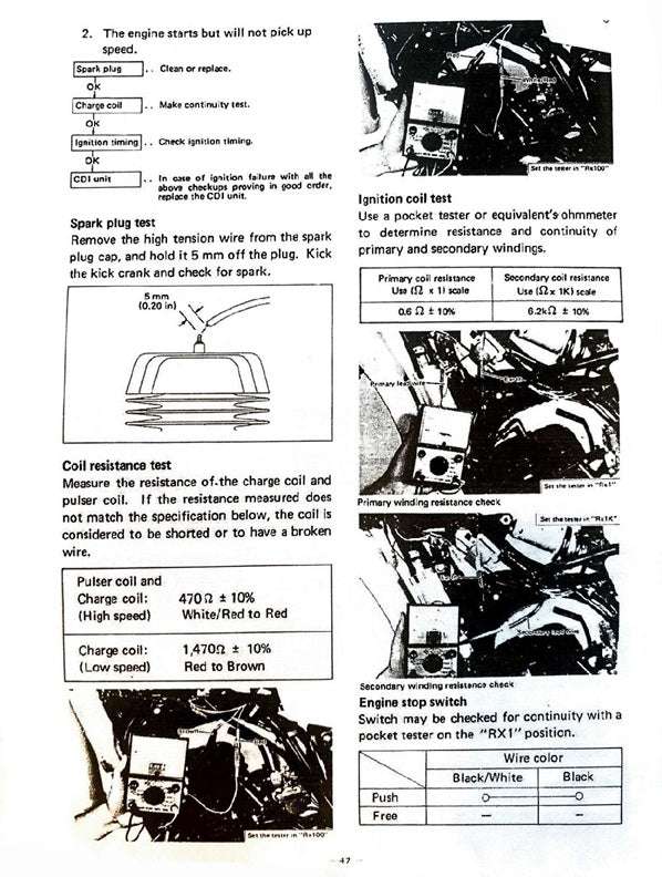 1980 Yamaha YZ125 YZ 125 YZ125G Motocross Service Manual