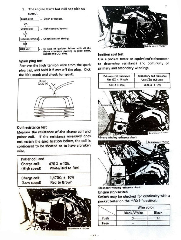 1980 Yamaha YZ125 YZ 125 YZ125G Motocross Service Manual