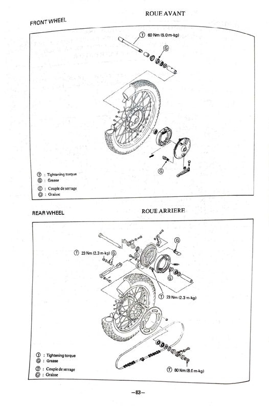 1980 Yamaha YZ465 YZ465G YZ 465 Motocross Service Manual