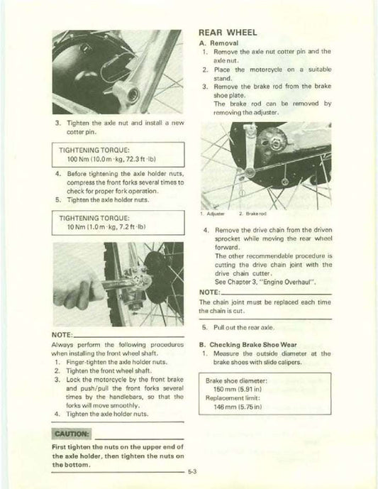 1982-1984 Yamaha XT550 XT 550 Service Manual
