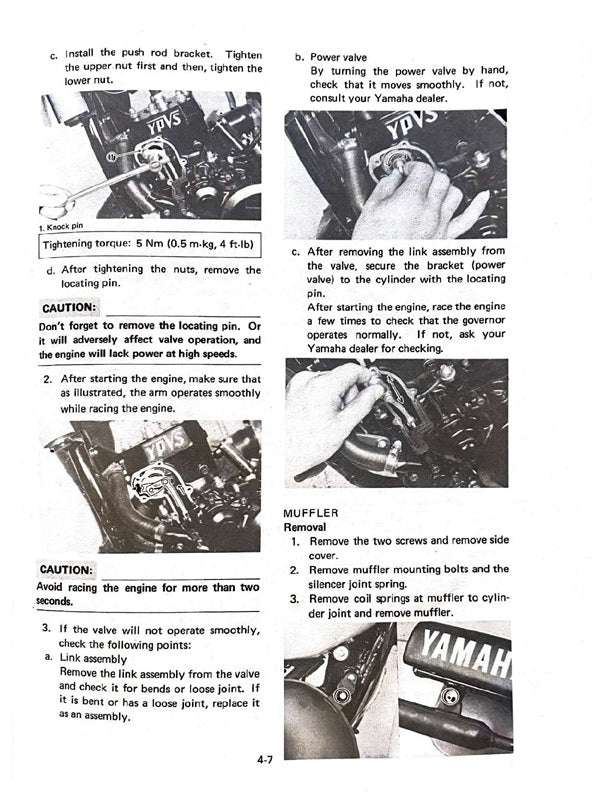 1982 Yamaha YZ125 YZ 125 YZ125J Motocross Service Manual