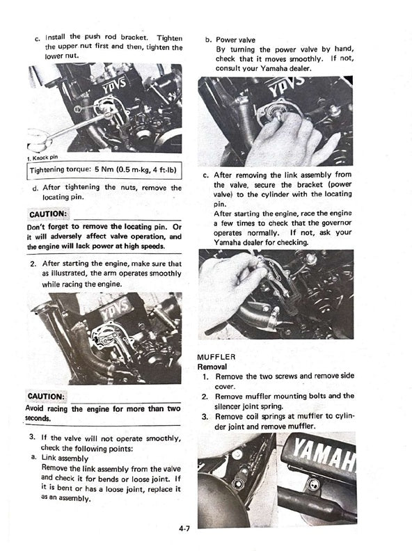 1982 Yamaha YZ125 YZ 125 YZ125J Motocross Service Manual