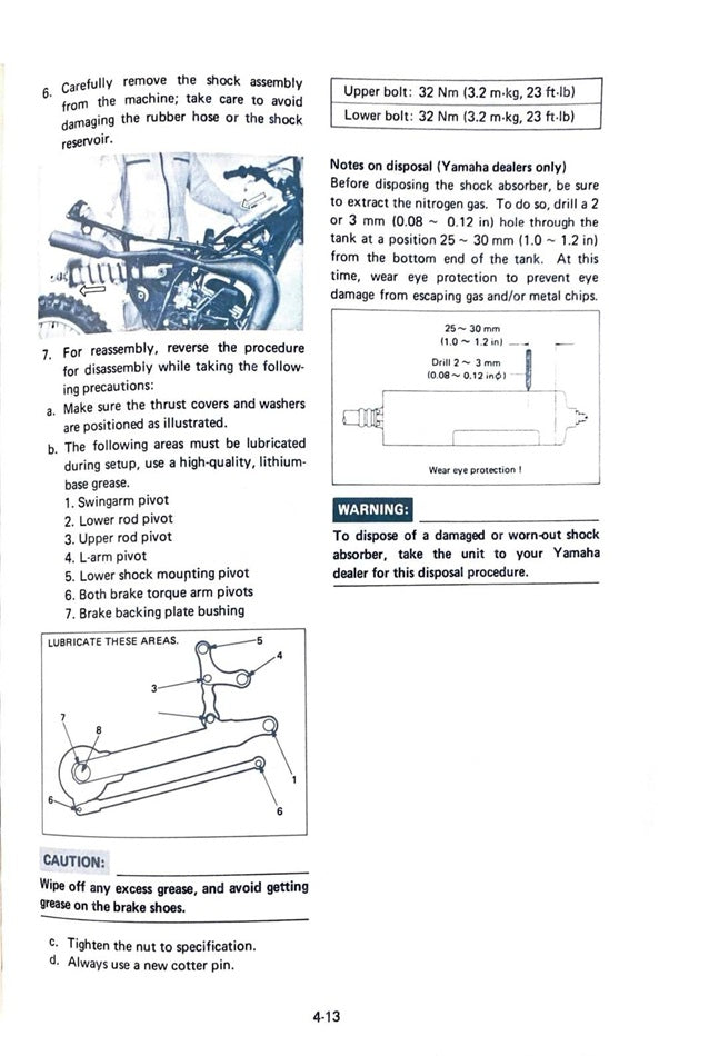 1983 Yamaha YZ100 YZ 100 YZ100K Motocross Service Manual