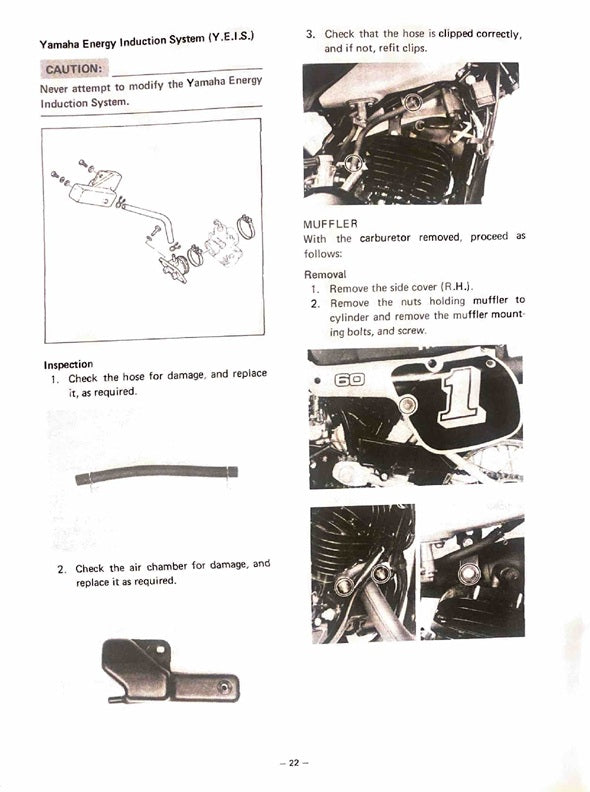 1981-1983 Yamaha YZ60 YZ 60 Motocross Service Manual
