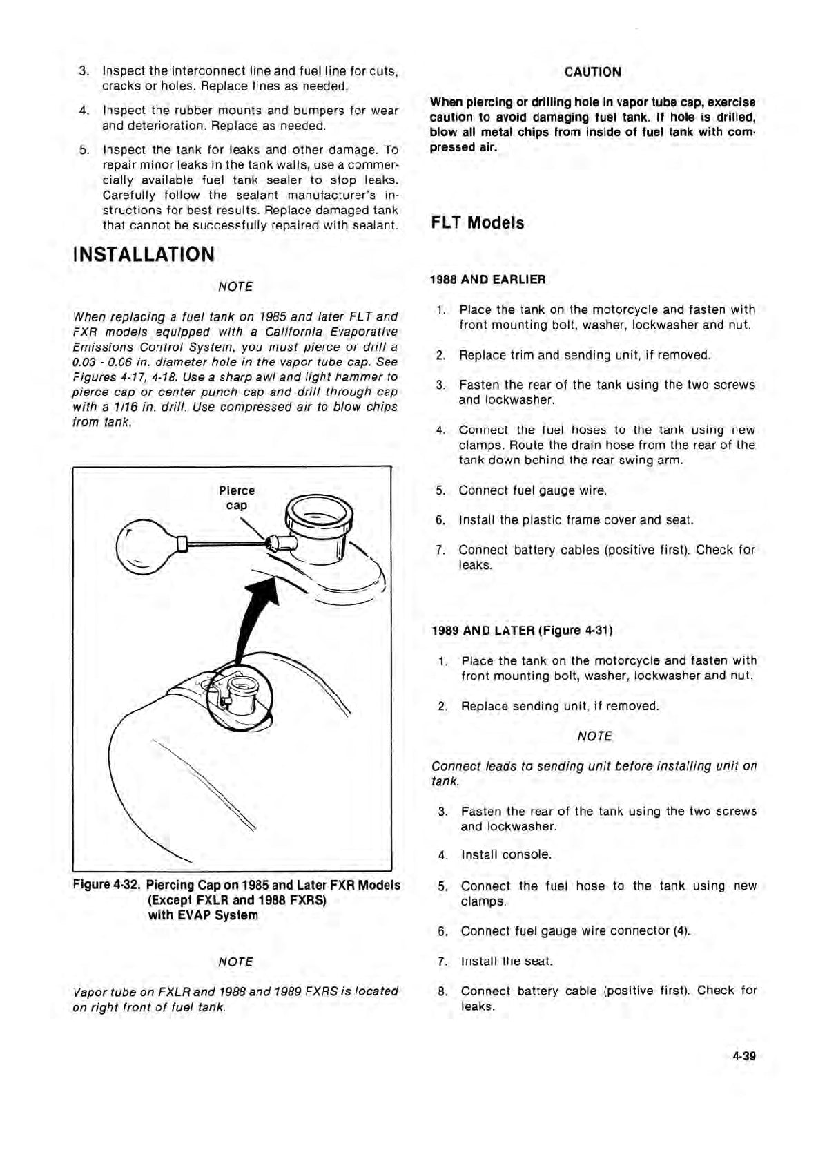 1987-1990 Harley Davidson FLHS Electra Glide Sport Service Manual