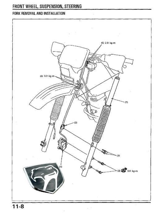 1985 on Honda XLR200 XLR 200 Service Manual