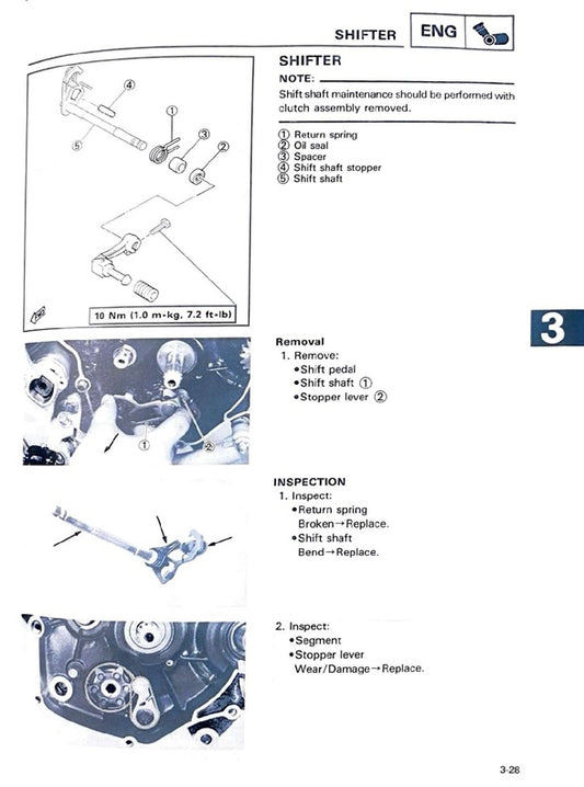 1986 Yamaha YZ125 YZ 125 YZ125S Motocross Service Manual