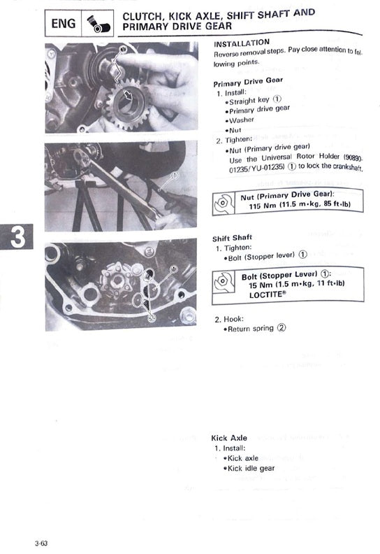 1987 Yamaha YZ490 YZ 490 YZ490T Motocross Service Manual