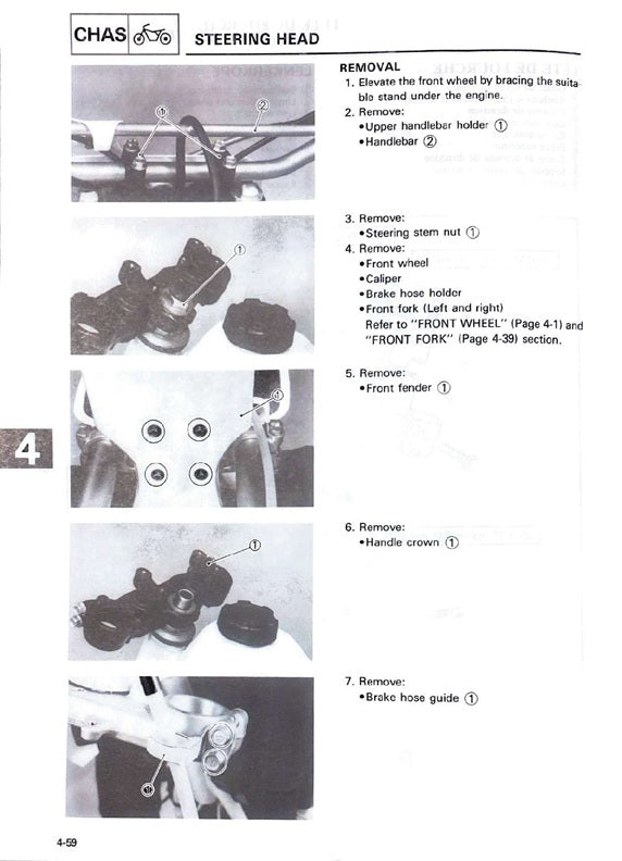 1987 Yamaha YZ490 YZ 490 YZ490T Motocross Service Manual