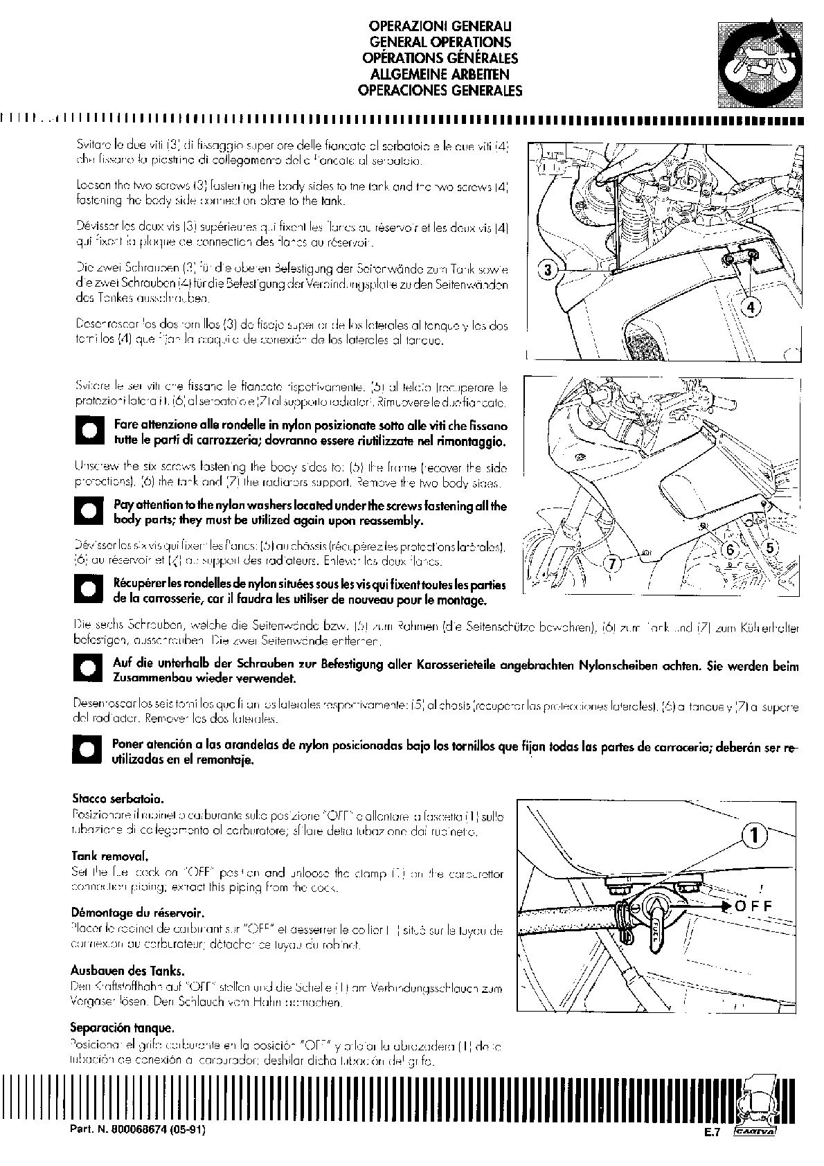 1991-1995 Cagiva Super City 125 Service Manual