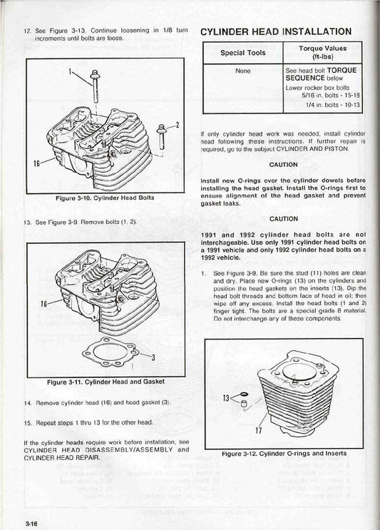 1991-1992 Harley Davidson FXSTS Softail Springer Service Manual