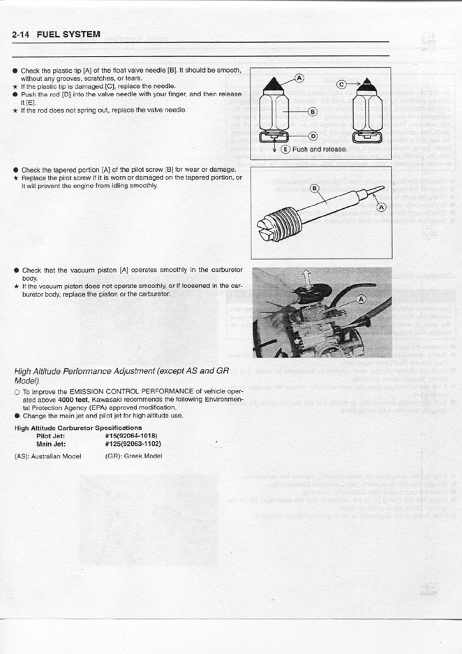 1999-2007 Kawasaki KLX250 D-Tracker Servicehandbuch