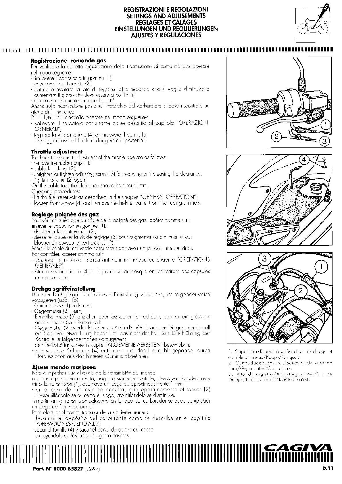 1989-1994 Cagiva Mito 125 MK1 1. Generation 2Takt 2T Handbuch