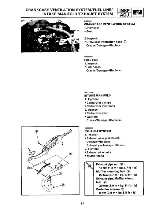 1990-2012 en adelante Yamaha YFM350 YM350X YFM350S Warrior ATV Quad Manual de servicio