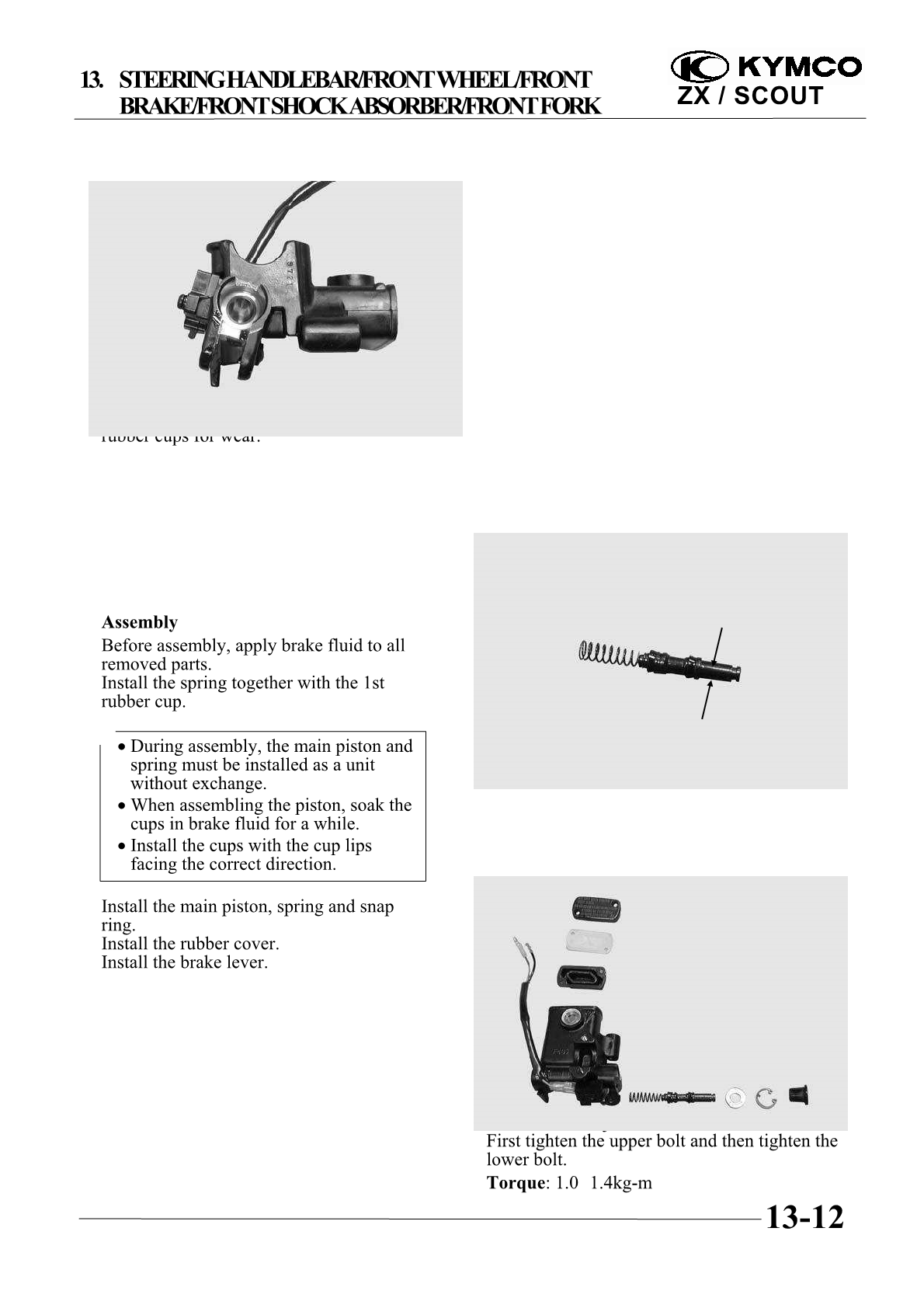 2000-2006 KYMCO ZX50 Fever Scout 50 50cc Scooter Service Manual