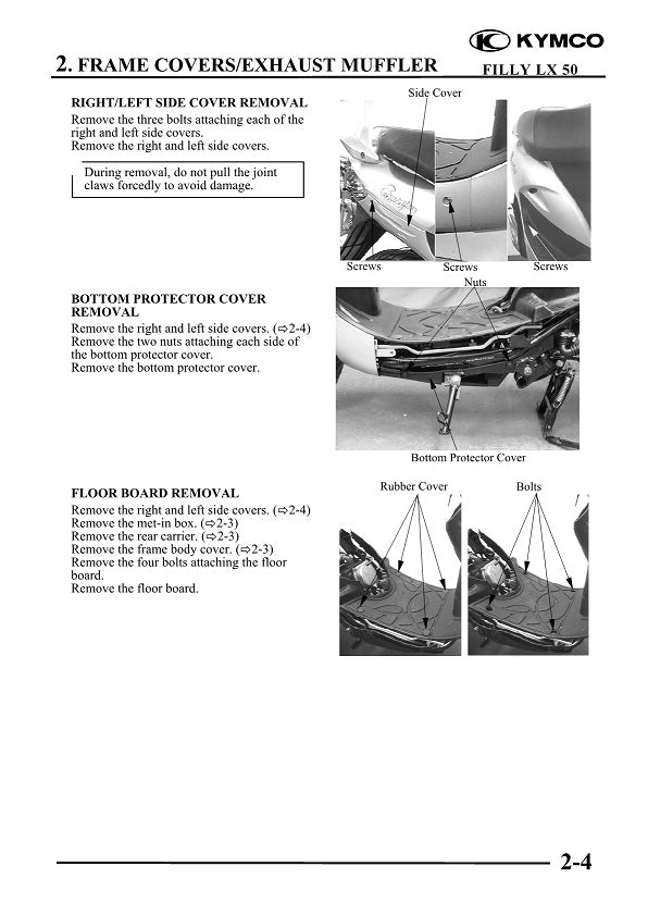 2001-2004 KYMCO Filly LX 50 50cc Scooter Service Manual