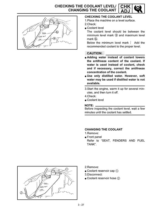 2001-2005 Yamaha YFM660R YFM 660 Raptor ATV Quad Manual de servicio