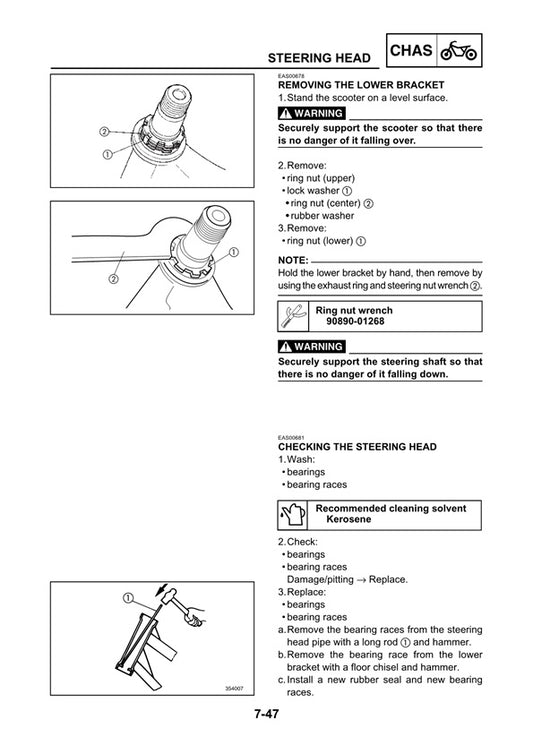 1995-1999 Manual de servicio del scooter Yamaha YP250 Majesty