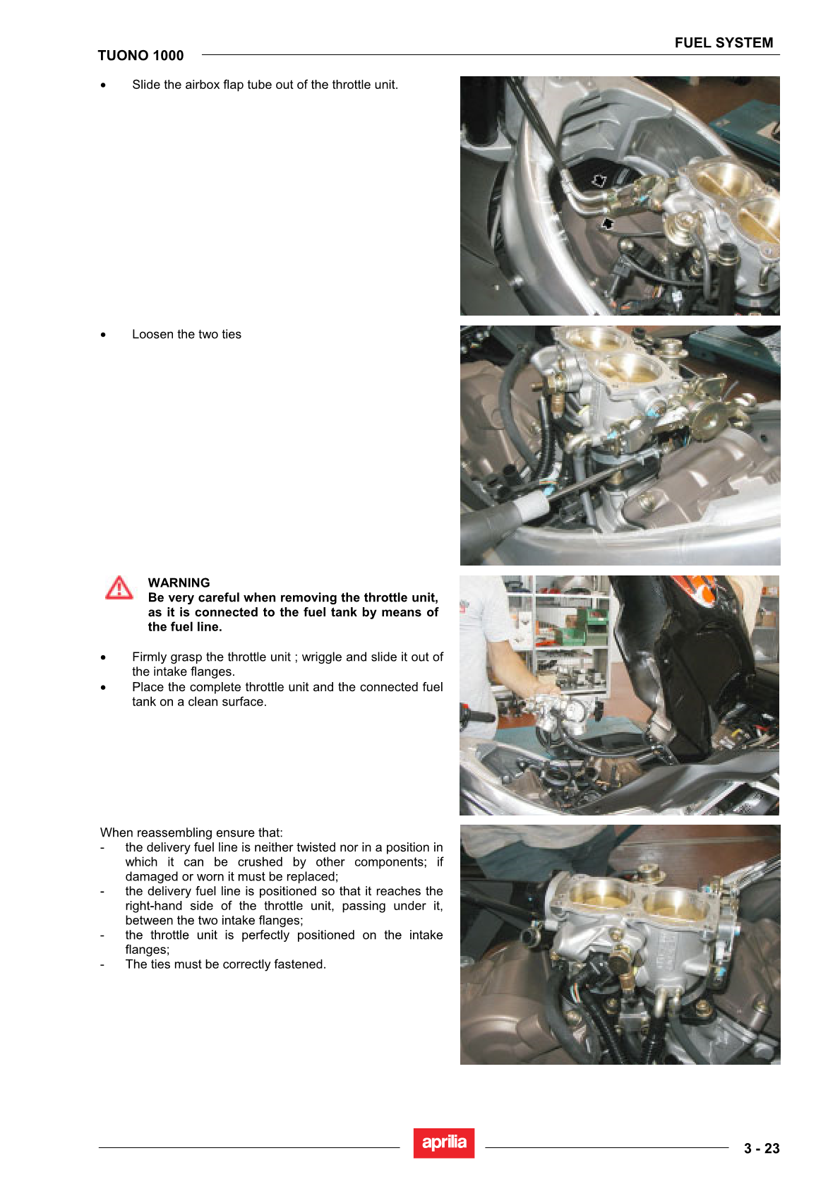 2002-2005 Aprilia Tuono 990 1000 Manual de servicio doble