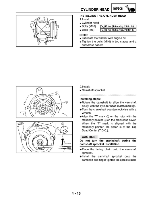 2002 en adelante Yamaha YFM400 Grizzly ATV Quad Manual de servicio