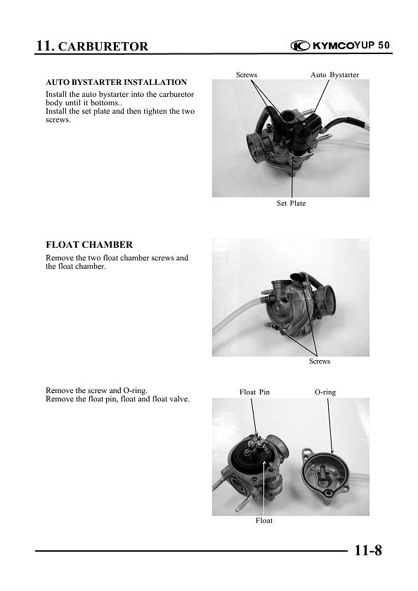 2003-2007 KYMCO Yup Sting 50 50cc Scooter Service Manual