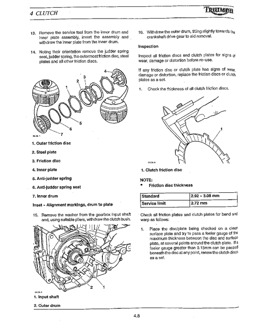 2002-2004 Triumph Daytona 600 599cc Triple Manual de servicio