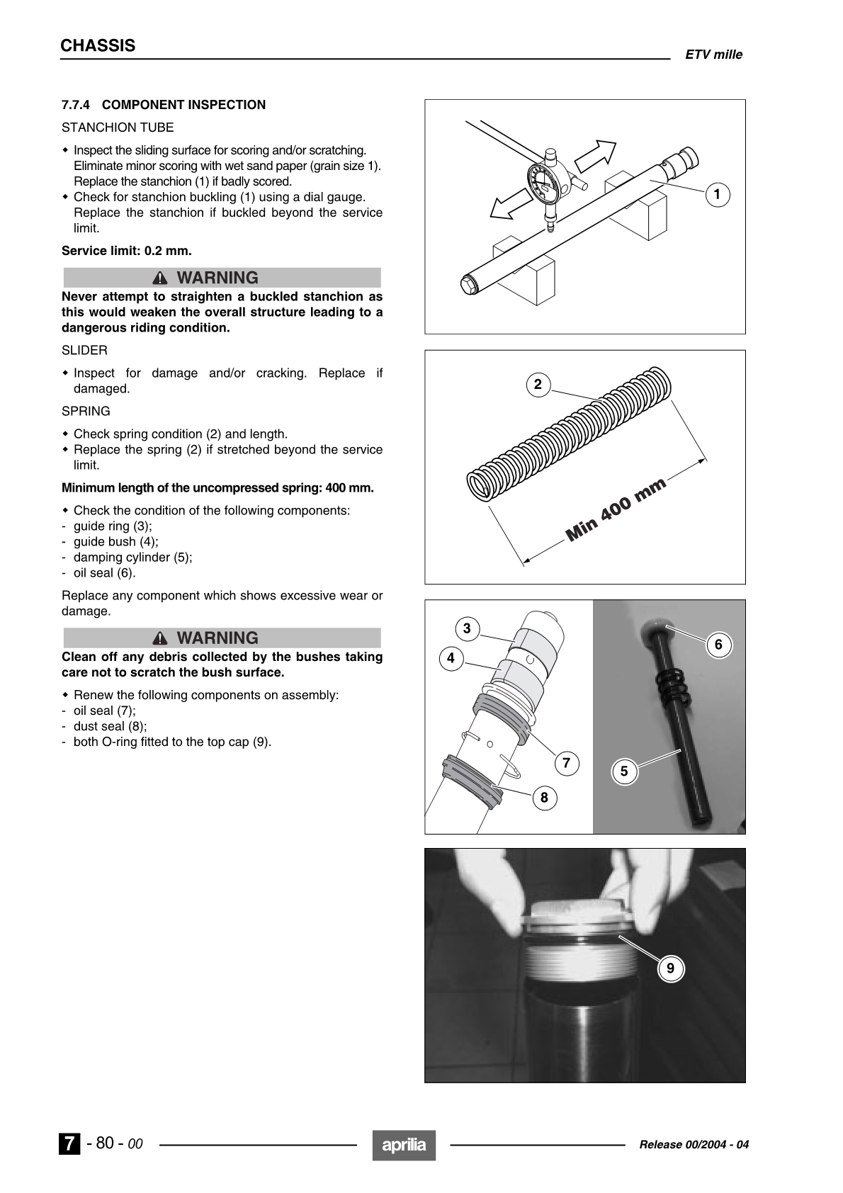 2001-2011 Aprilia ETV1000 Manual de servicio Caponord