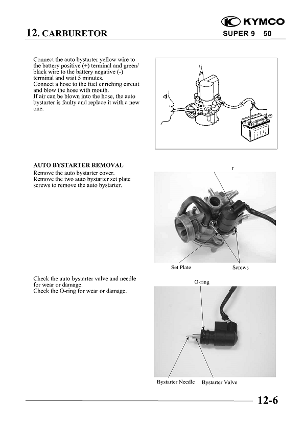 2005-2010 KYMCO SUPER Super9 50 50cc Scooter Service Manual