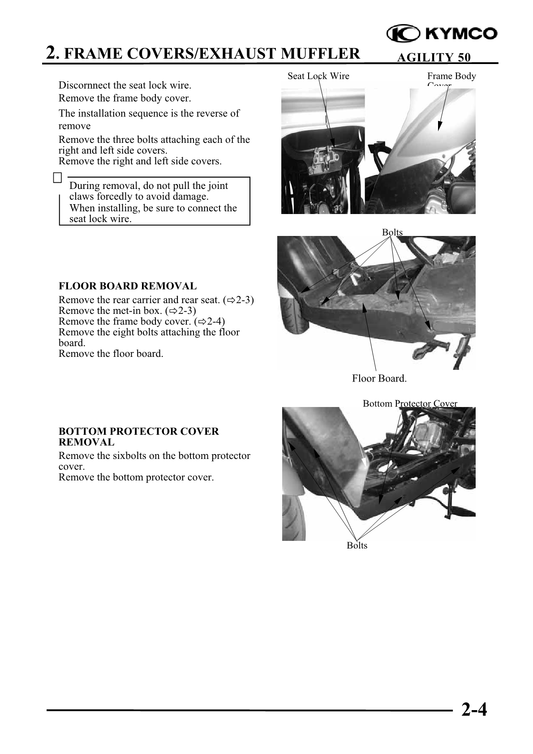 2005-2012 KYMCO Agility 50 4t Manual de servicio del scooter