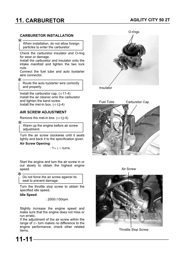 2005-2015 KYMCO Agility City 50 2t Scooter Service Manual