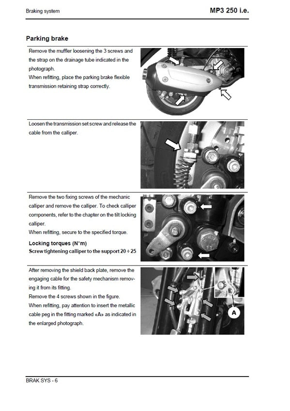 2006-2013 Piaggio MP3 250 Scooter Service Manual