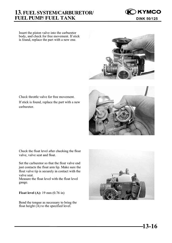 2006-2016 KYMCO Dink 50 50cc 4stroke Scooter Service Manual