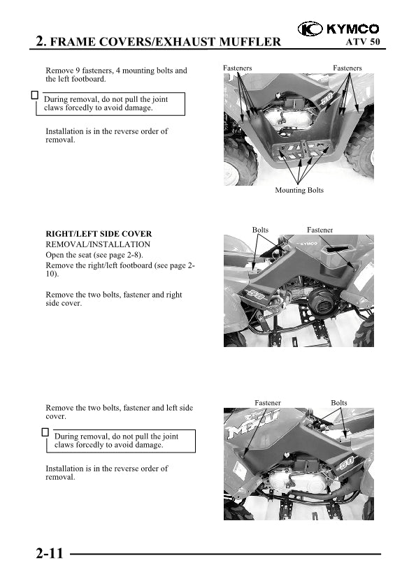 2006-2017 KYMCO MXU 50 50cc ATV Quad Service Manual