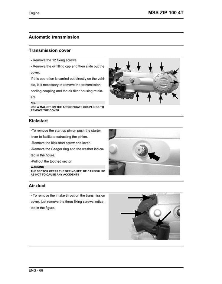 2006-2017 Piaggio Zip 100 Scooter Service Manual