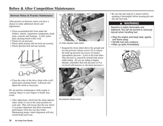 Manual de servicio de motocross Honda CR125 2005-2007