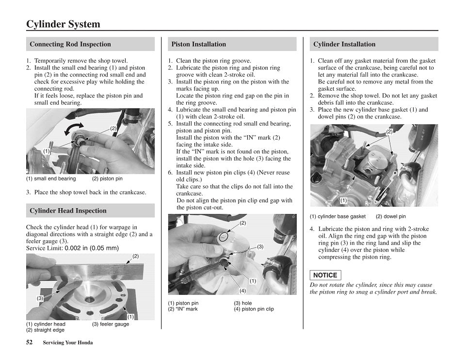 Manual de servicio de motocross Honda CR125 2005-2007