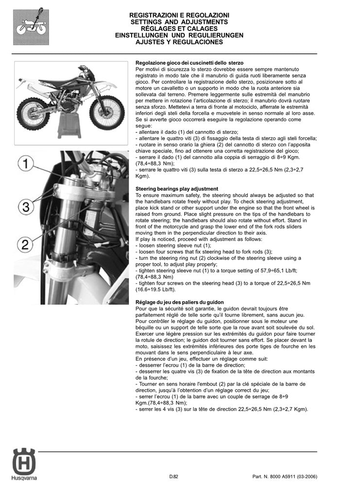 2005-2007 Husqvarna TC510 TC 510 Service Manual