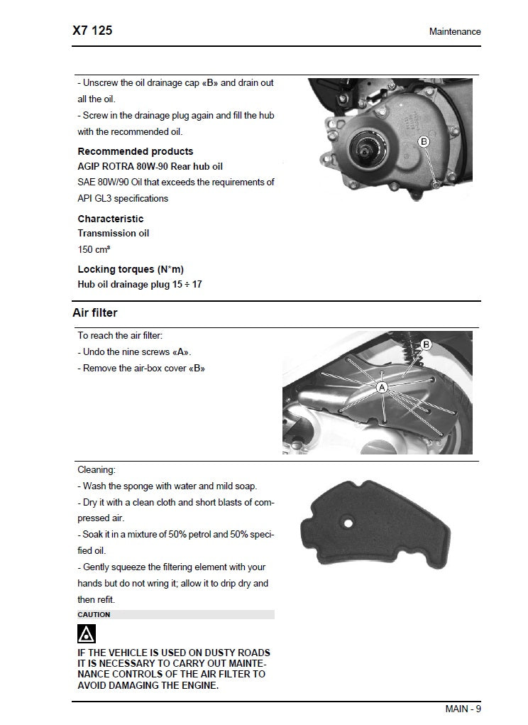 2007-2012 Piaggio X7 125 Scooter Service Manual