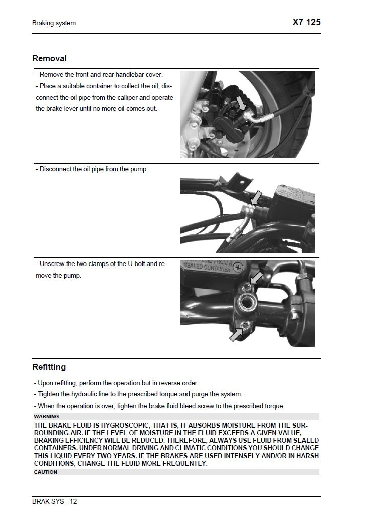 2007-2012 Piaggio X7 125 Scooter Service Manual