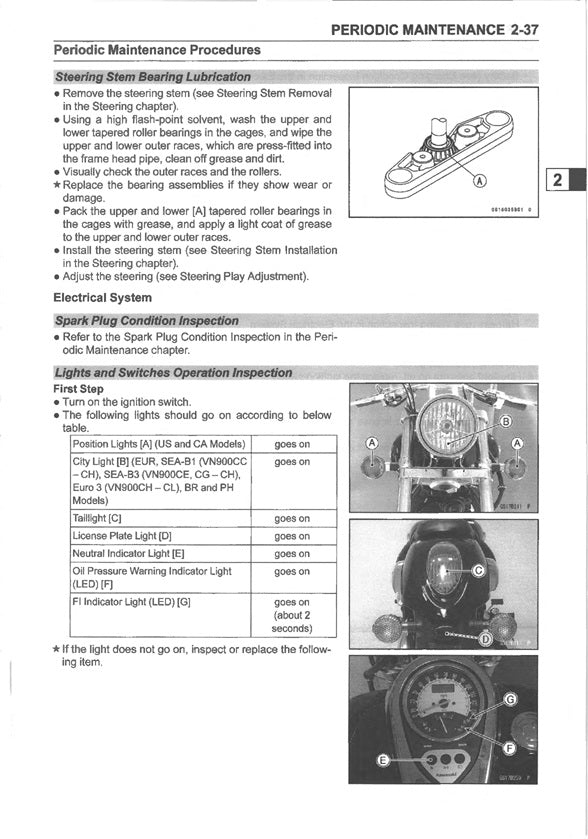 2007-2025 Kawasaki VN900 Vulcan Custom Service Manual